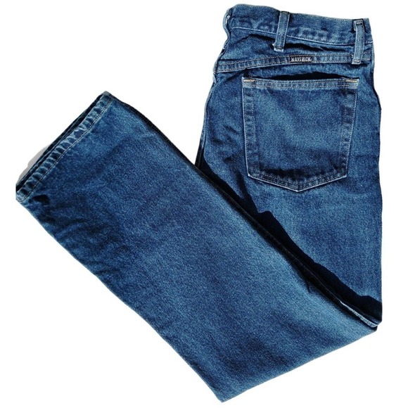 VTG 70's MENS MAVERICK BOOTCUT DENIM JEANS DEADSTOCK SIZE 34" - Picture 3 of 4